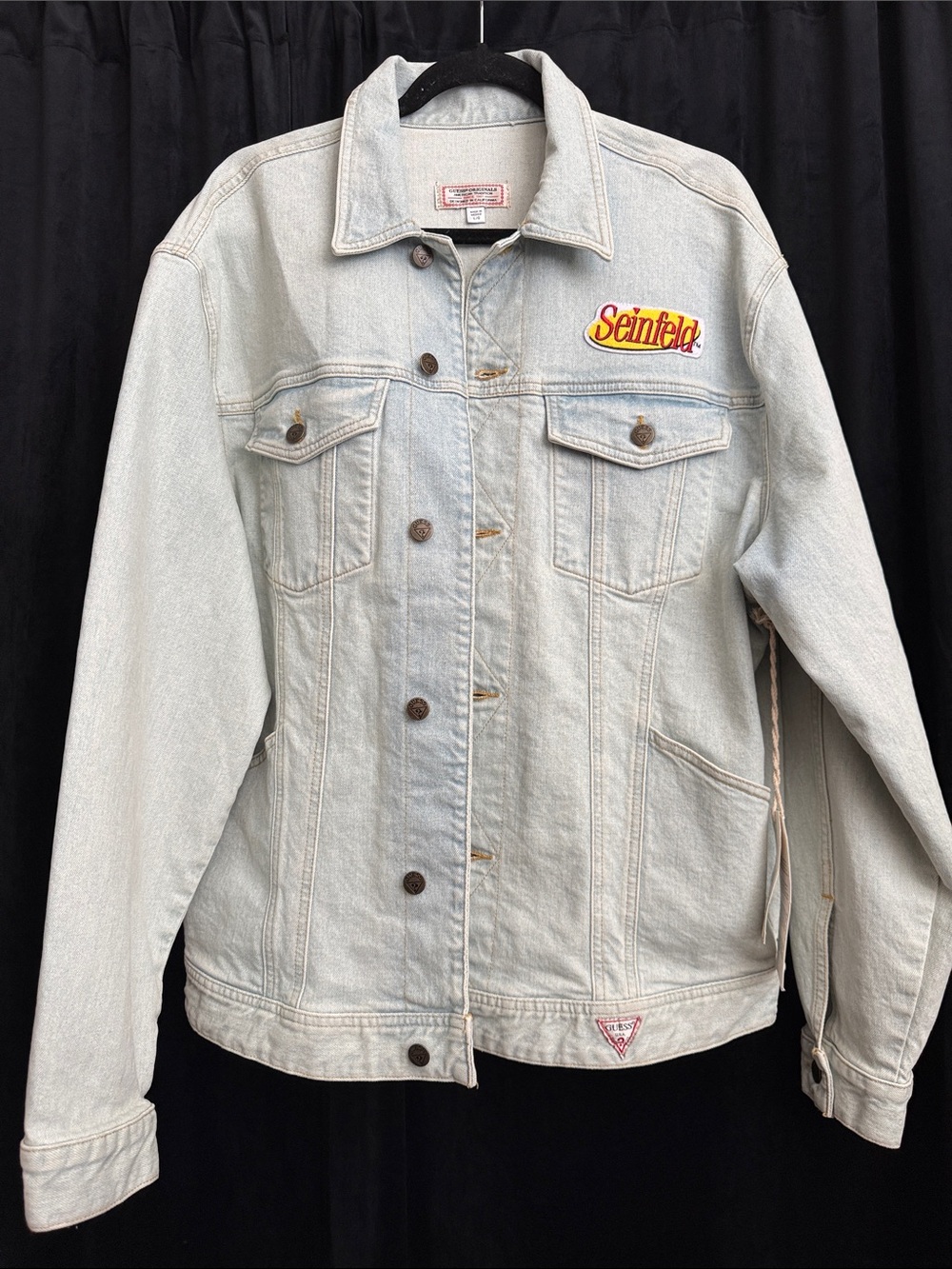 Guess Light Wash Denim Jacket with Seinfeld Patch